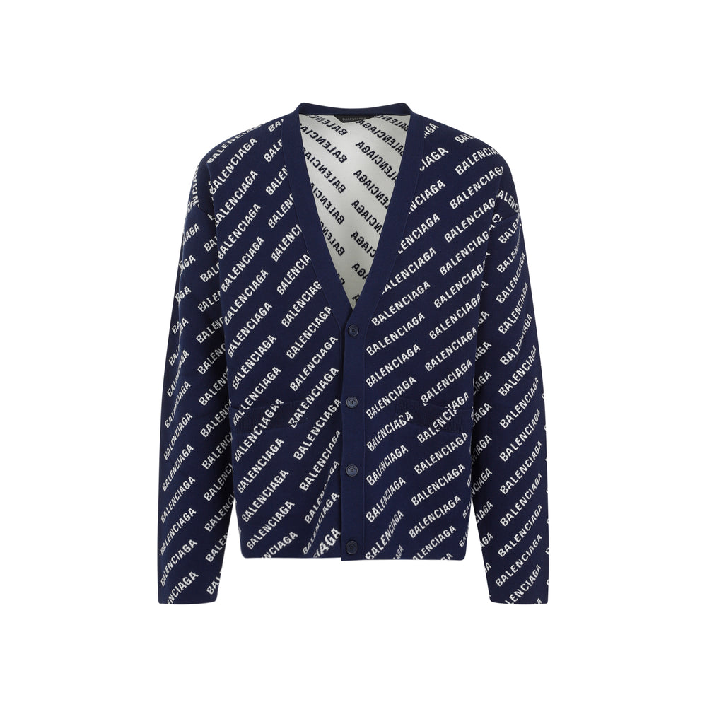 Navy Blue Cotton All-Over Cardigan-1