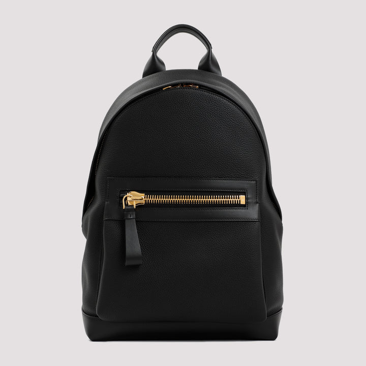 Black Calf Leather Backpack-2