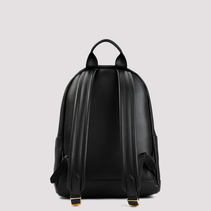 Black Calf Leather Backpack-3