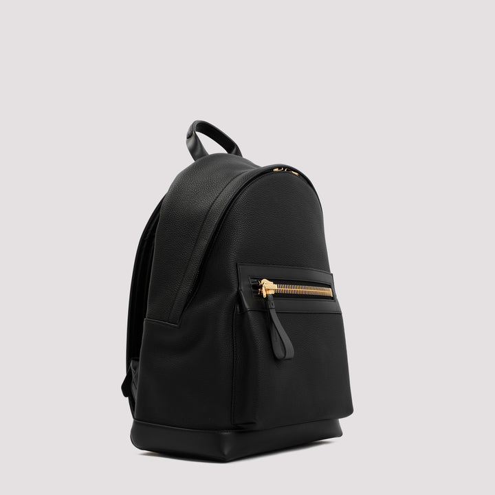 Black Calf Leather Backpack-4