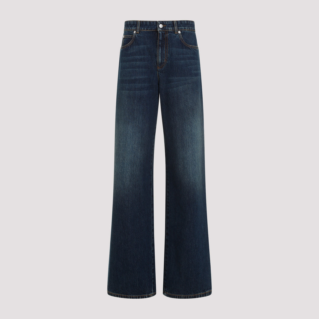 Dark Blue Cotton Jeans-0