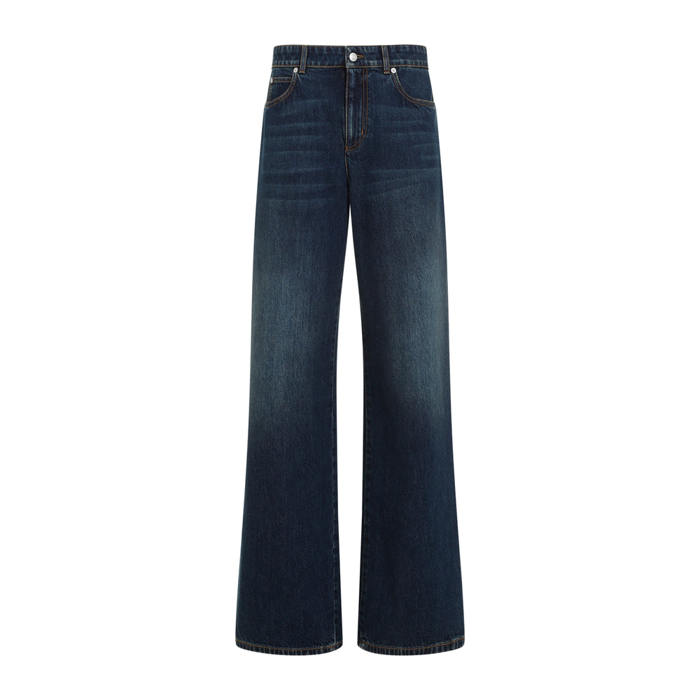 Dark Blue Cotton Jeans-1