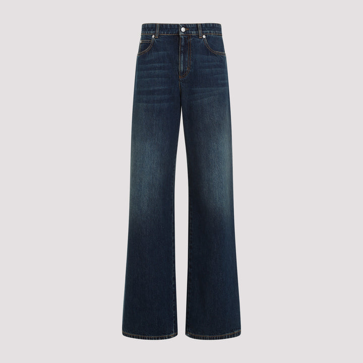 Dark Blue Cotton Jeans-2