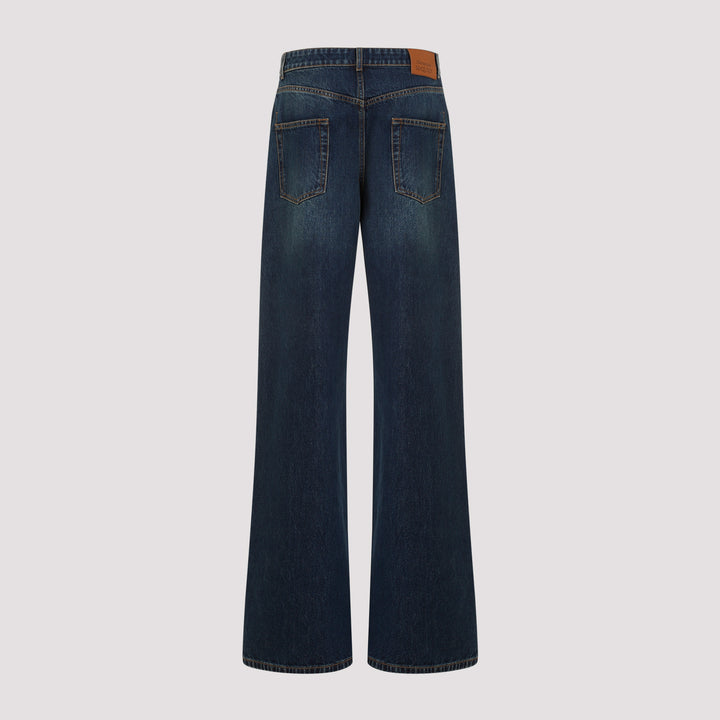 Dark Blue Cotton Jeans-3