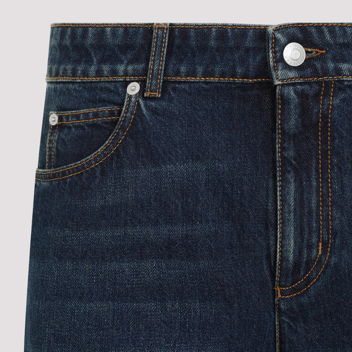 Dark Blue Cotton Jeans-4