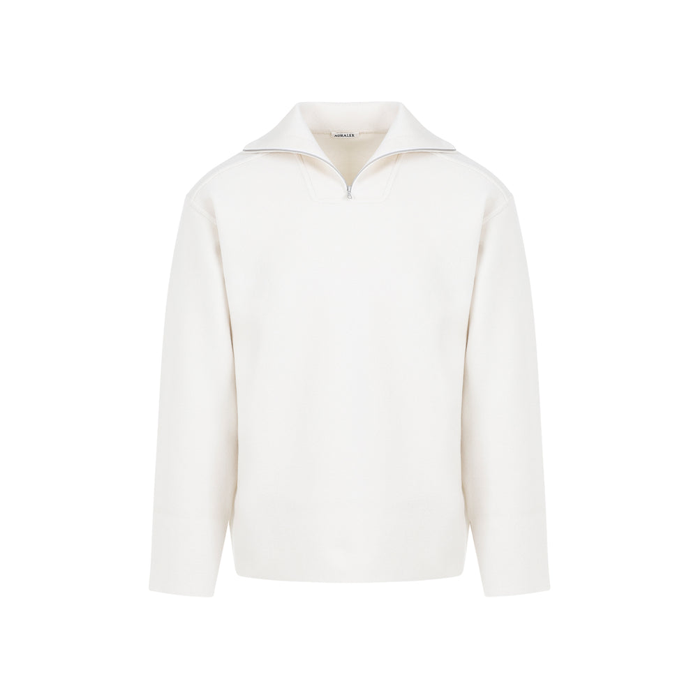 Ivory White Heavy Milano Wool Pullover-1