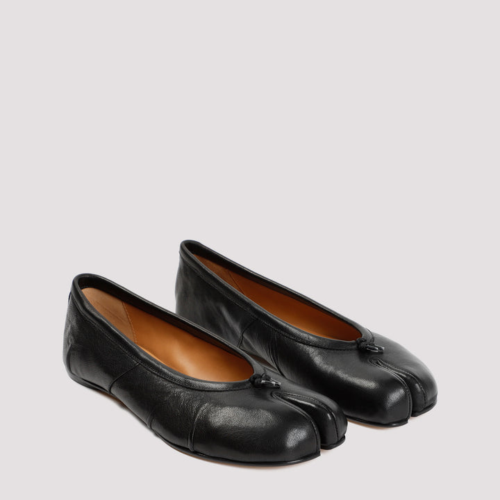 Black Tabi Ballerina Flats-4