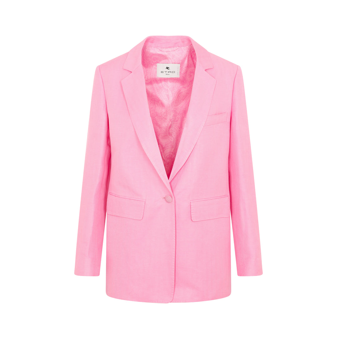 Pink Linen and Silk Fuji Jacket-1