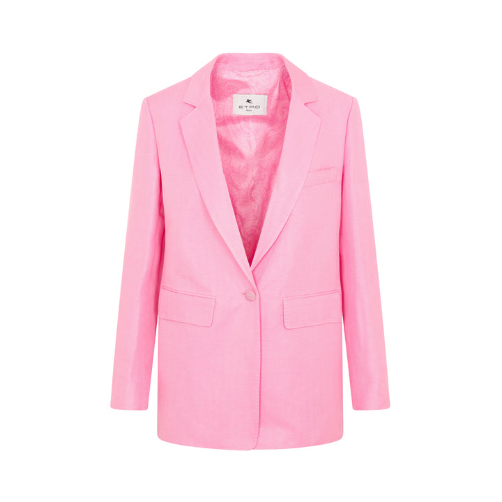 Pink Linen and Silk Fuji Jacket-1