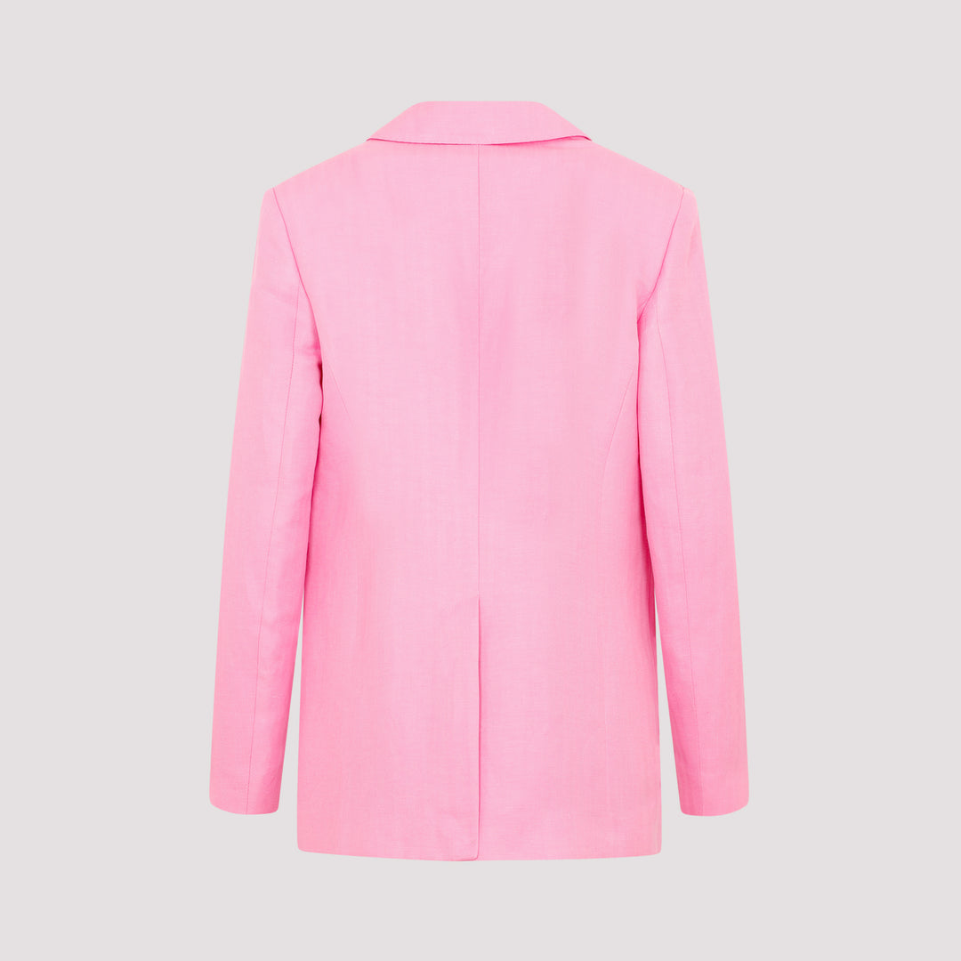 Pink Linen and Silk Fuji Jacket-3