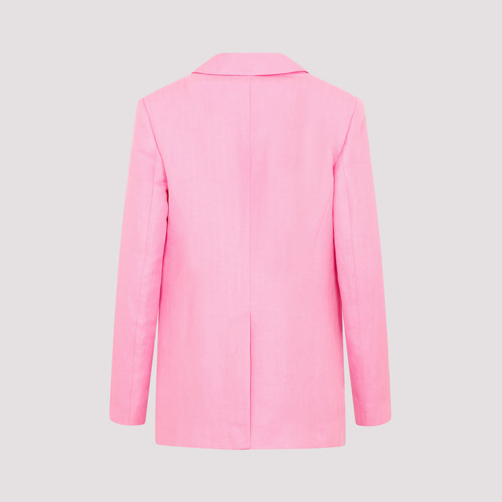 Pink Linen and Silk Fuji Jacket-3