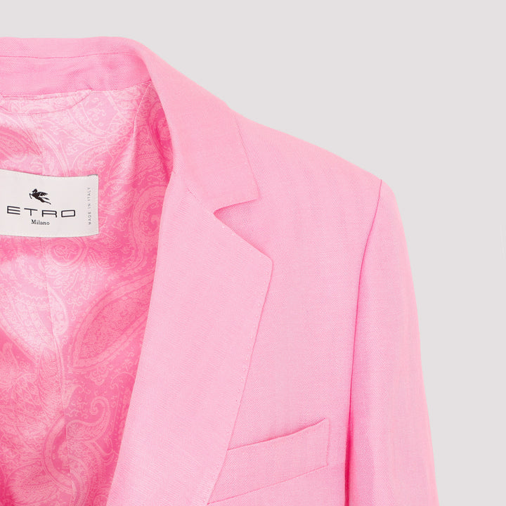 Pink Linen and Silk Fuji Jacket-4