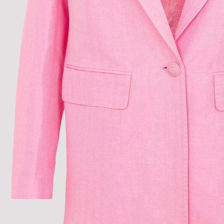 Pink Linen and Silk Fuji Jacket-5