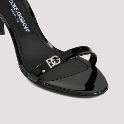 Black Patent Calf Leather Sandals-5