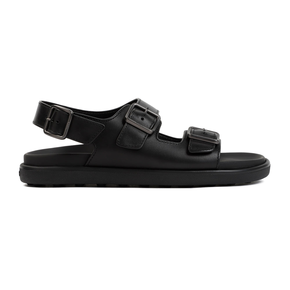 Black Leather Sandals-1