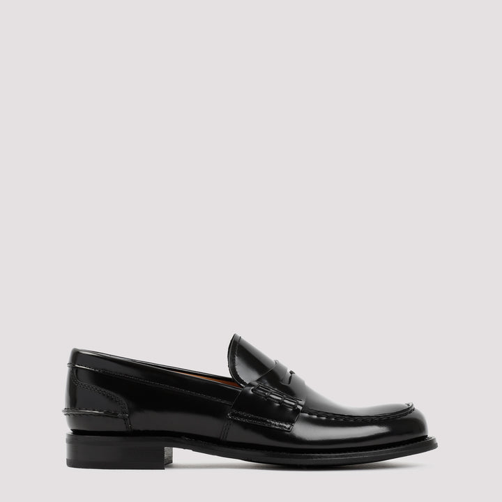 Black Leather Pembrey Loafers-0