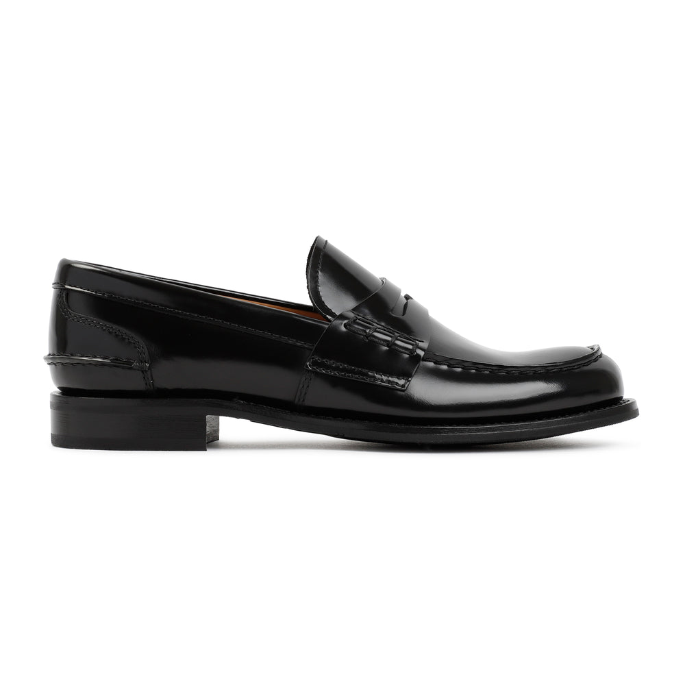 Black Leather Pembrey Loafers-1