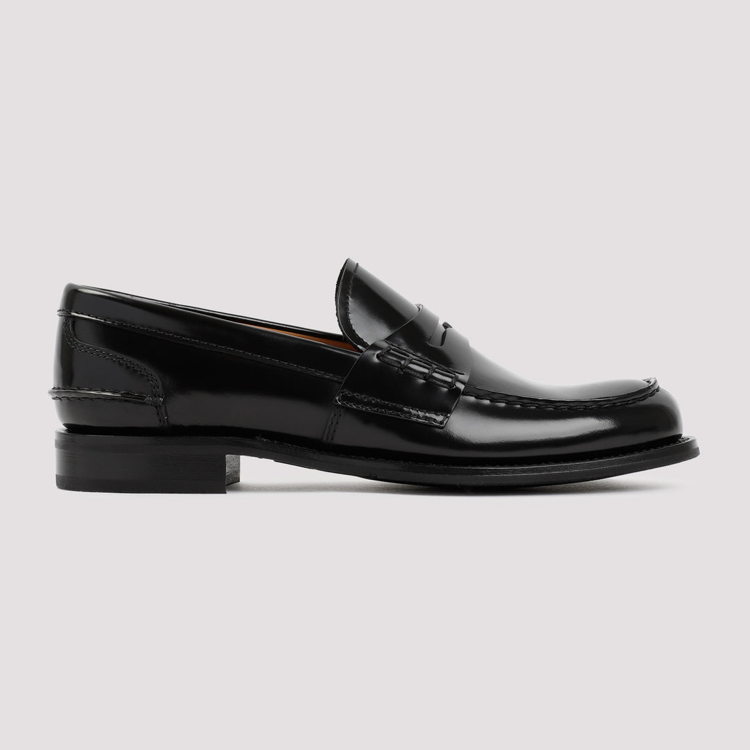 Black Leather Pembrey Loafers-2