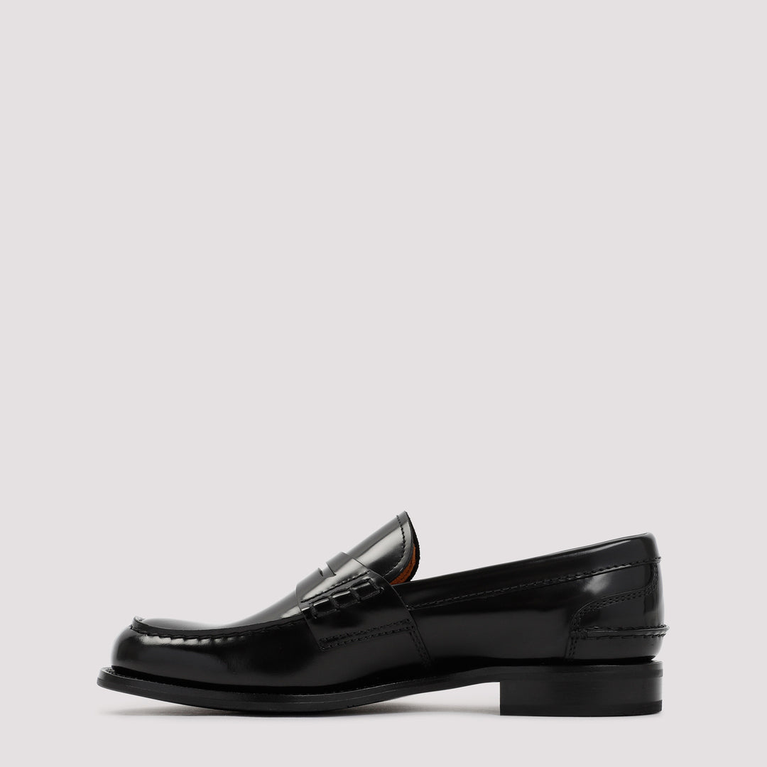 Black Leather Pembrey Loafers-3