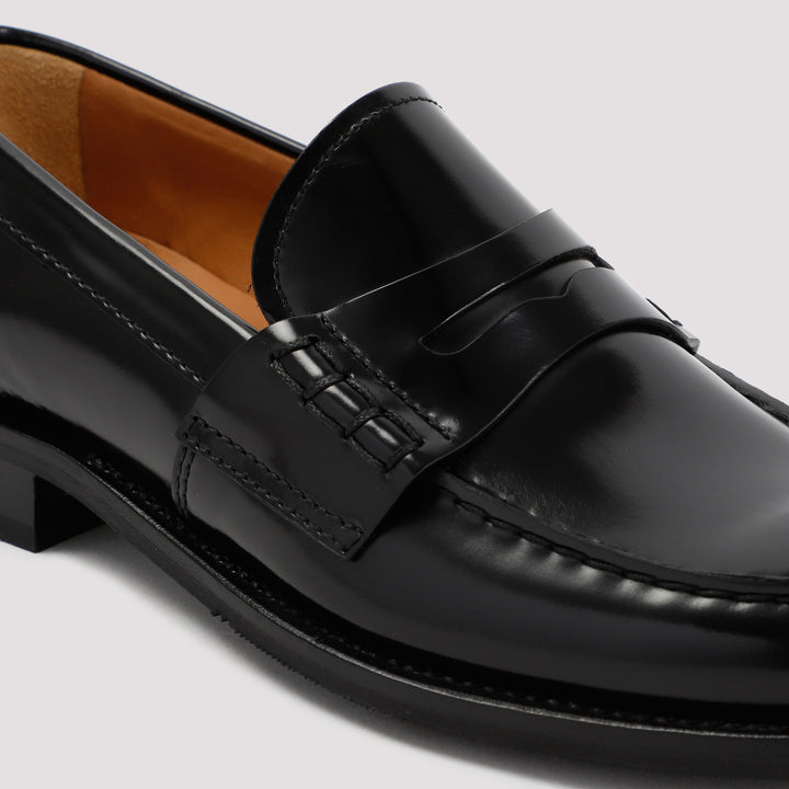 Black Leather Pembrey Loafers-5