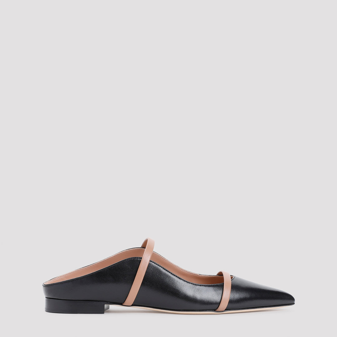 Black Nude Maureen Flat Nappa Leather Ballerinas-0