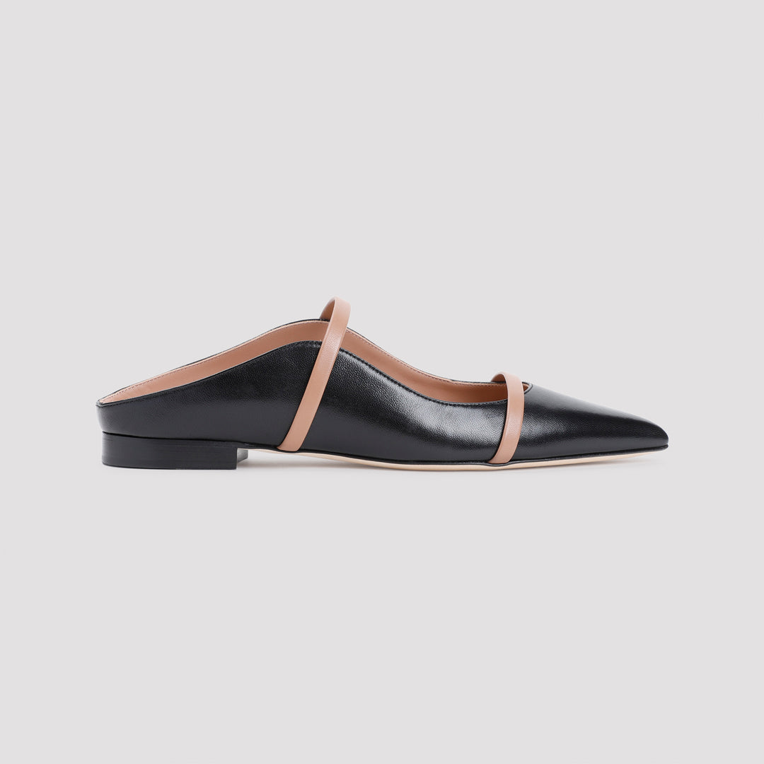 Black Nude Maureen Flat Nappa Leather Ballerinas-2