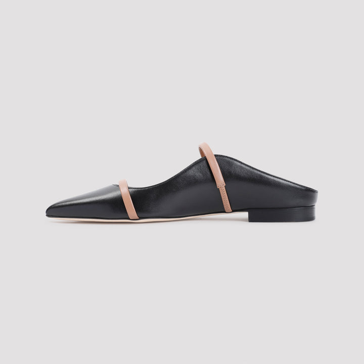 Black Nude Maureen Flat Nappa Leather Ballerinas-3