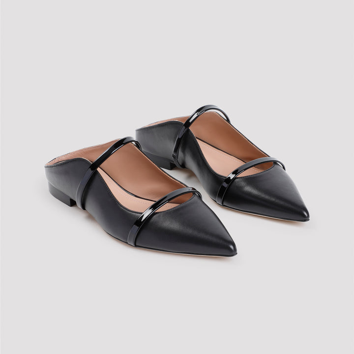 Black Maureen Flat Nappa Leather Ballerinas-4