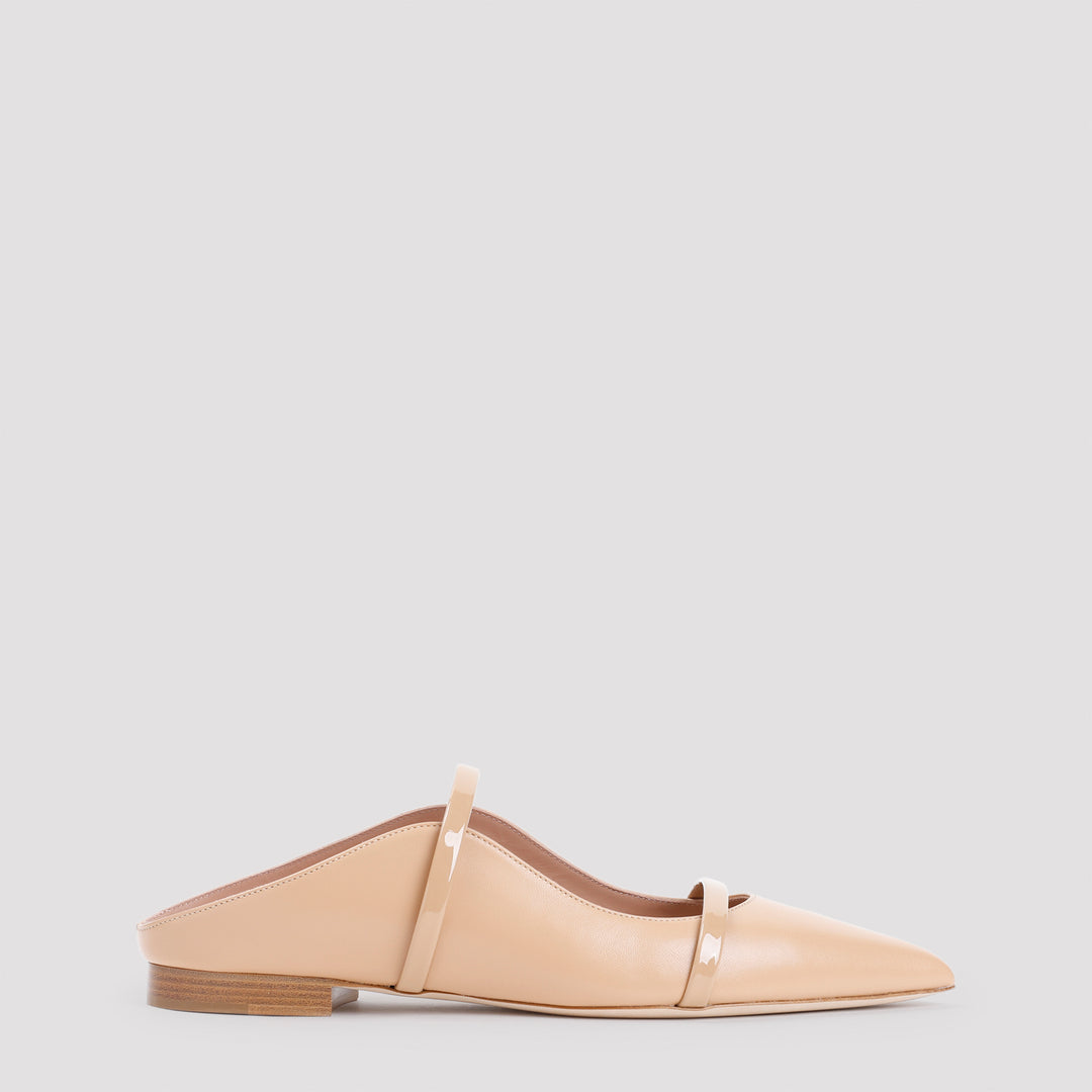 Beige Maureen Flat Nappa Leather Ballerinas-0