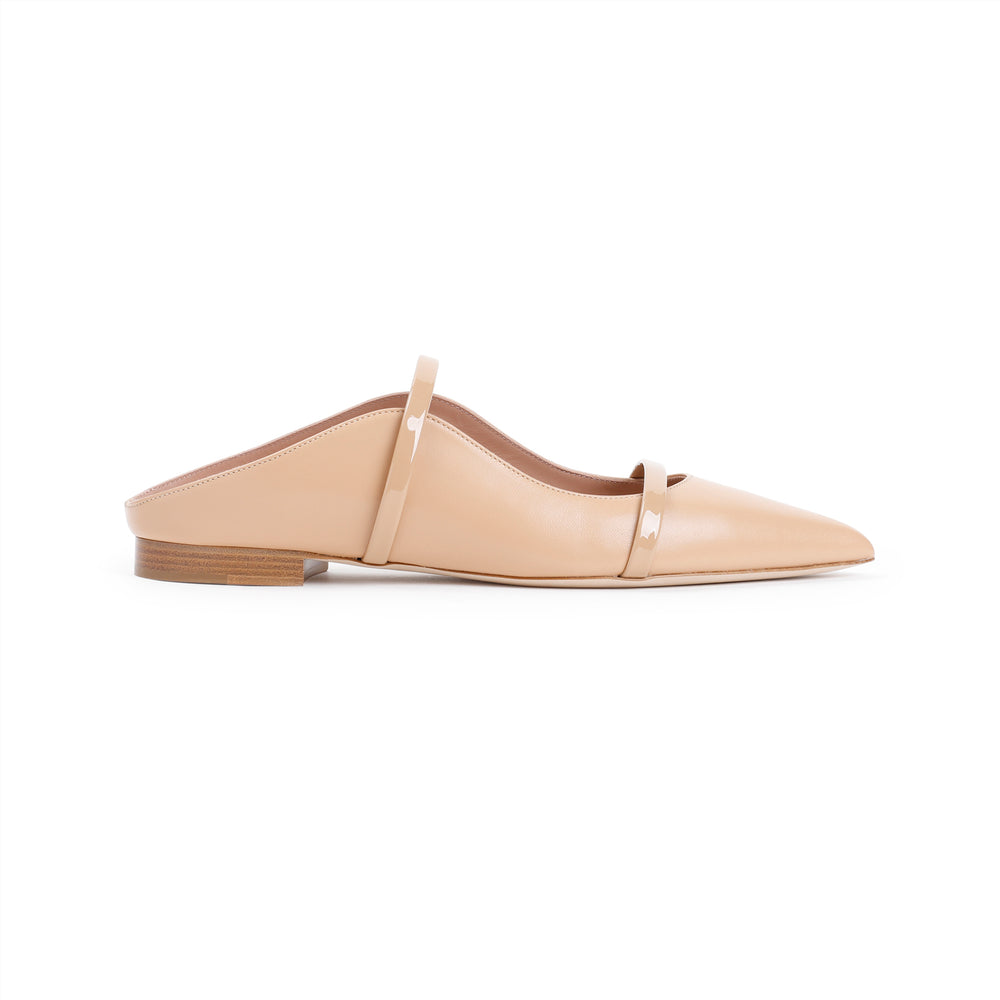 Beige Maureen Flat Nappa Leather Ballerinas-1