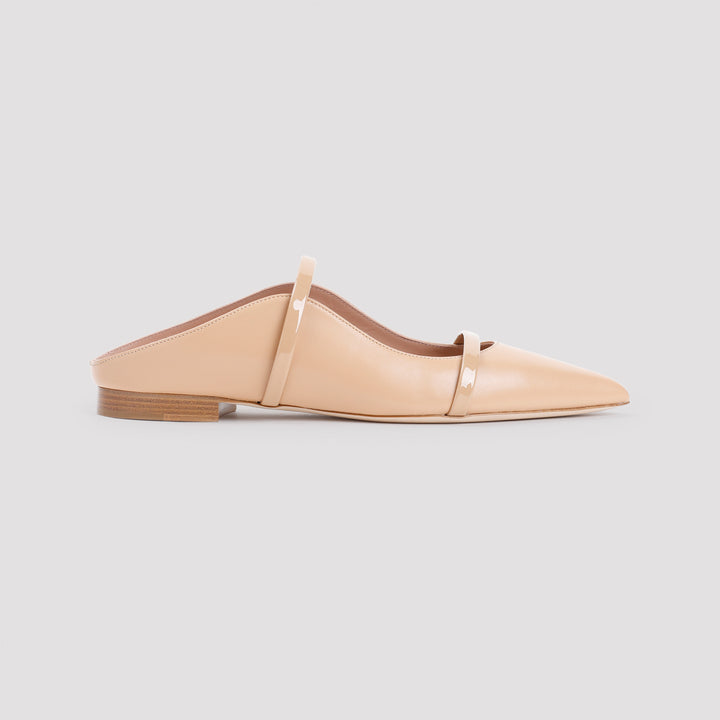 Beige Maureen Flat Nappa Leather Ballerinas-2