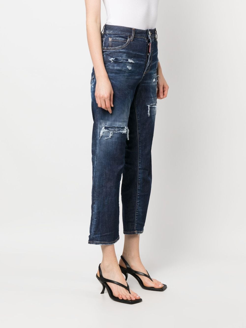 DSQUARED2 distressed-effect high-waisted jeans-3