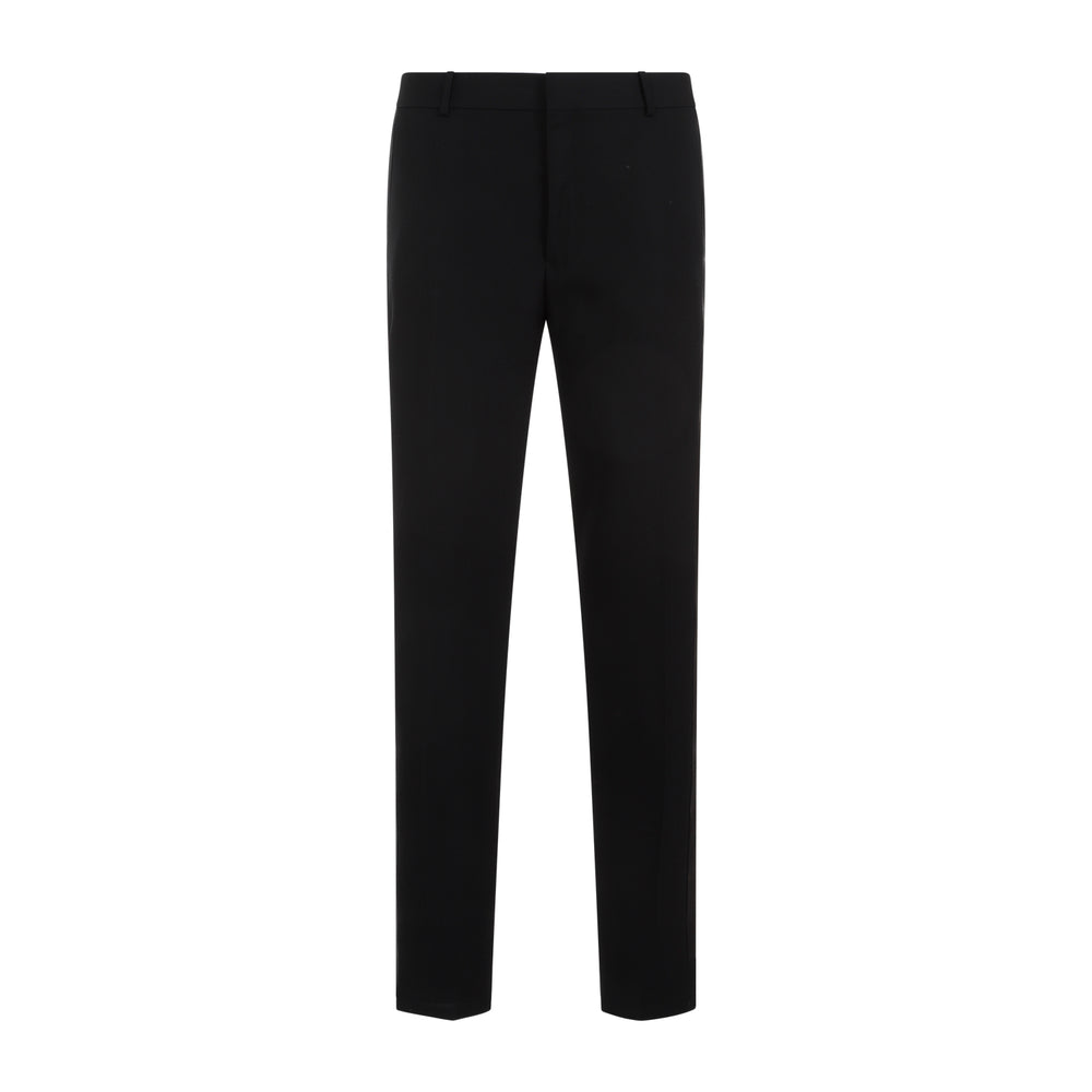 Black Wool Cigarette Pants-1