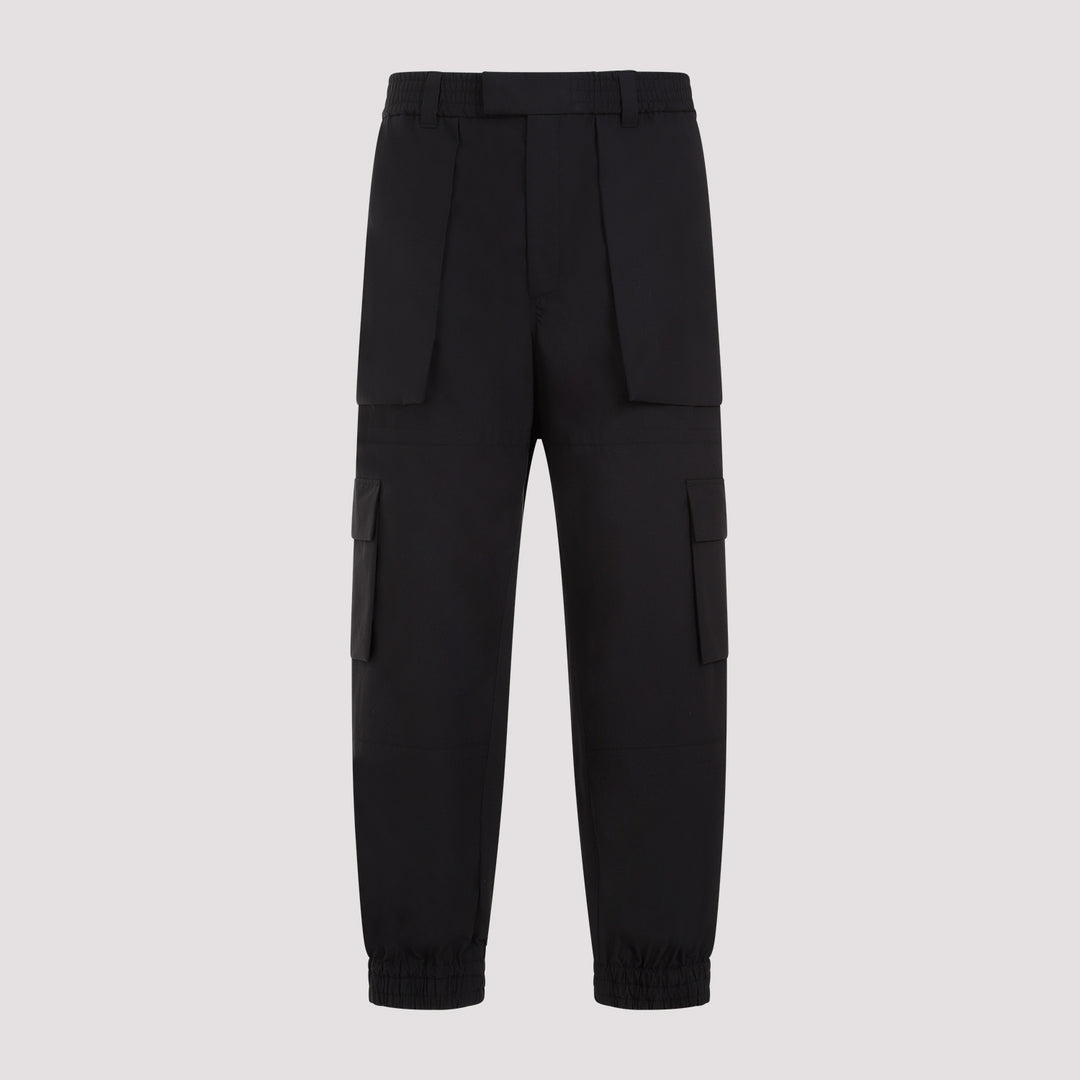 Black Cotton Cargo Pants-0