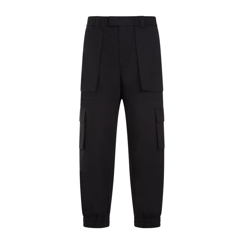 Black Cotton Cargo Pants-1