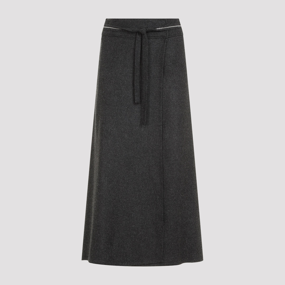 Graphite Grey Flannel Skirt-0