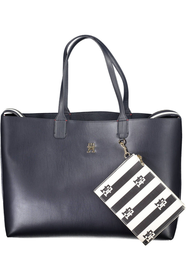 Elegant Blue Shoulder Bag with Pochette