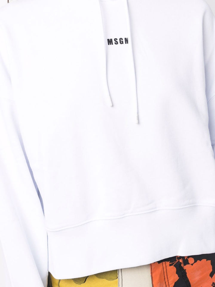 MSGM cropped logo hoodie-9