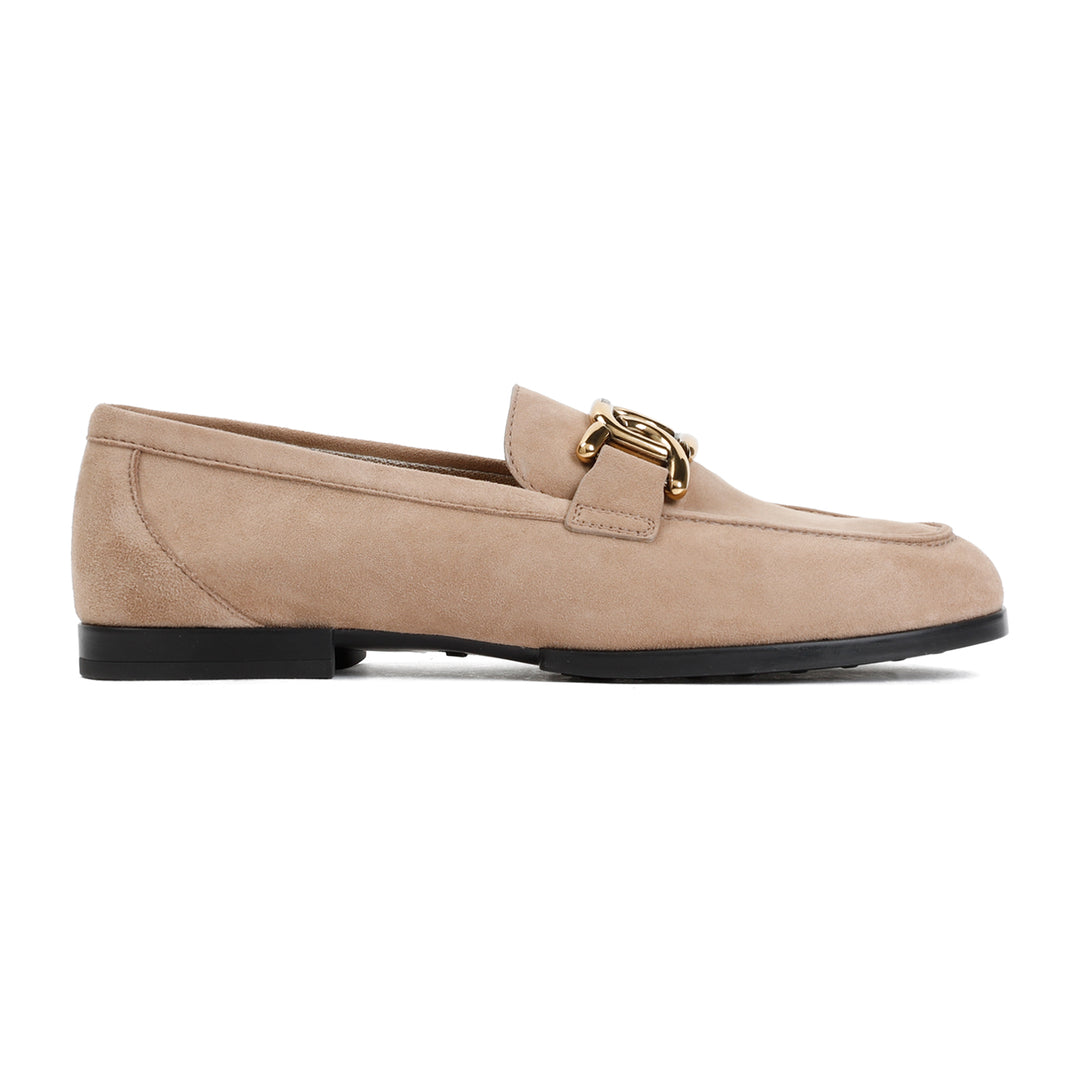 Beige Cappuccino Suede Leather Loafer Rubber Sole-1