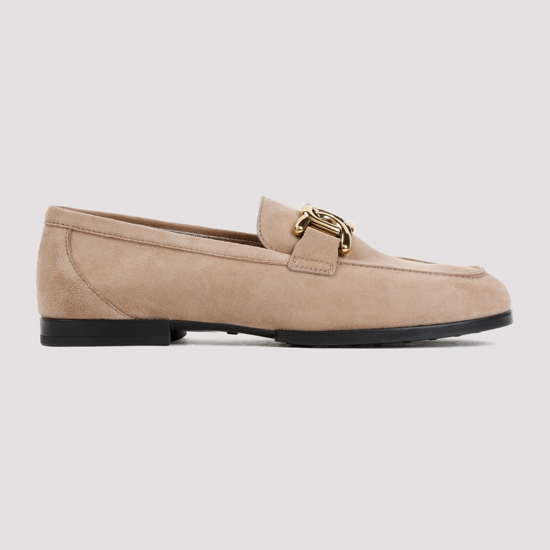 Beige Cappuccino Suede Leather Loafer Rubber Sole-2