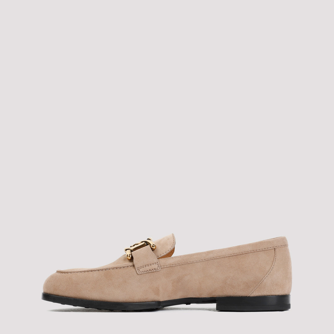 Beige Cappuccino Suede Leather Loafer Rubber Sole-3