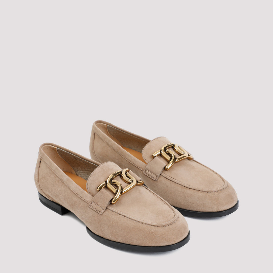 Beige Cappuccino Suede Leather Loafer Rubber Sole-4