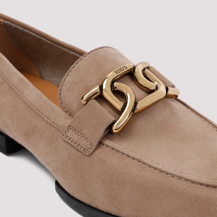 Beige Cappuccino Suede Leather Loafer Rubber Sole-5