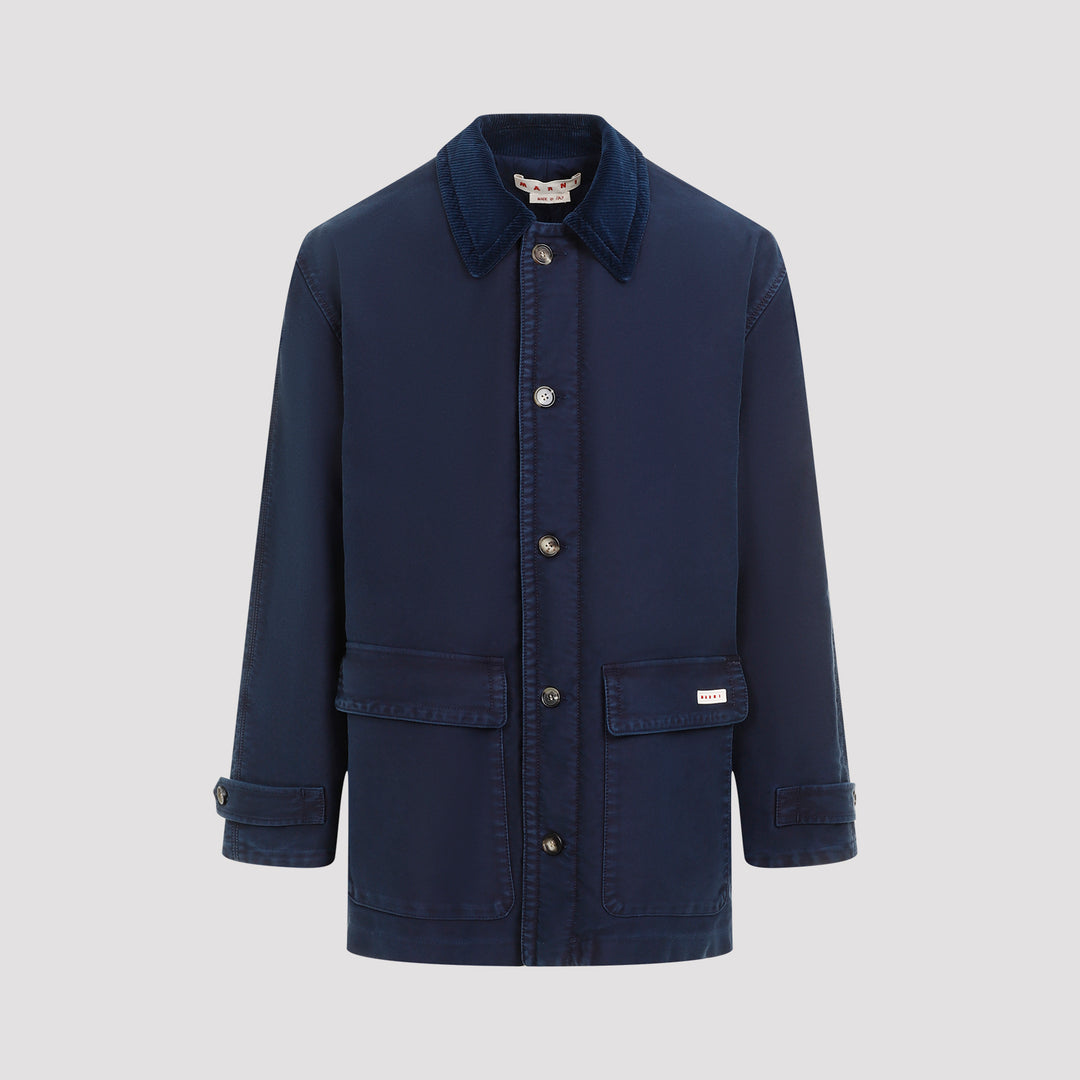 Light Navy-Blue Cotton Coat-0