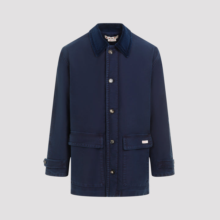 Light Navy-Blue Cotton Coat-0