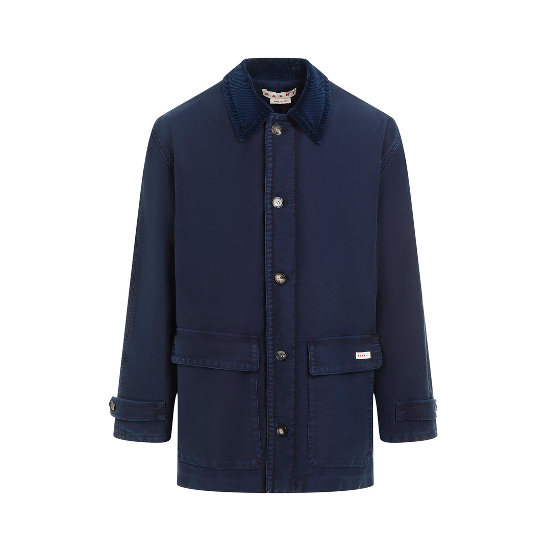 Light Navy-Blue Cotton Coat-1