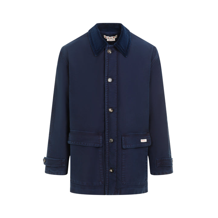 Light Navy-Blue Cotton Coat-1