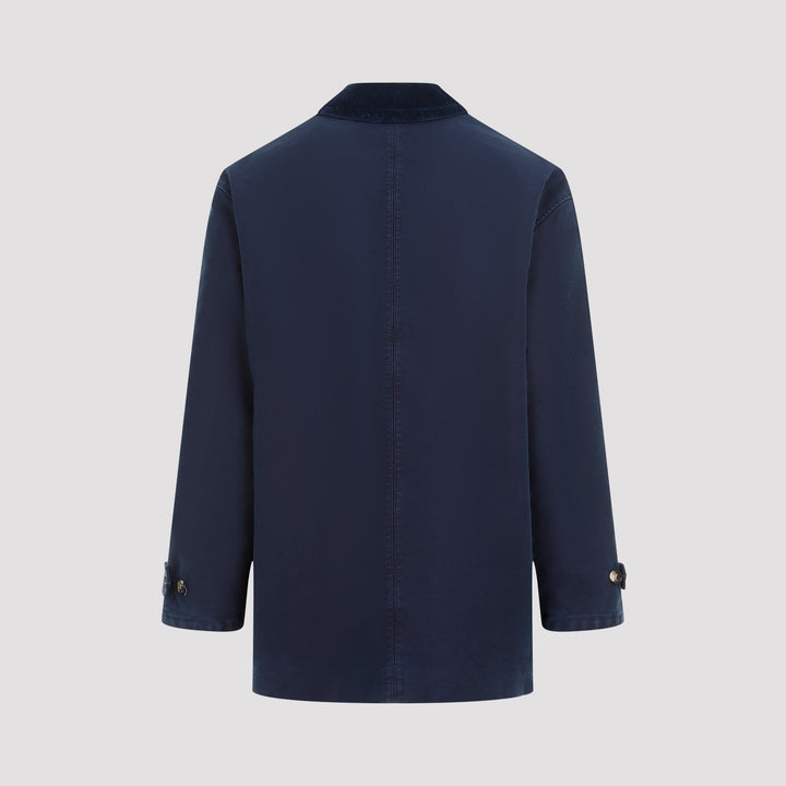 Light Navy-Blue Cotton Coat-3