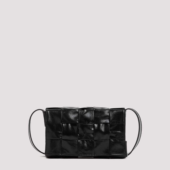 Black Leather Small Cassette Bag-0