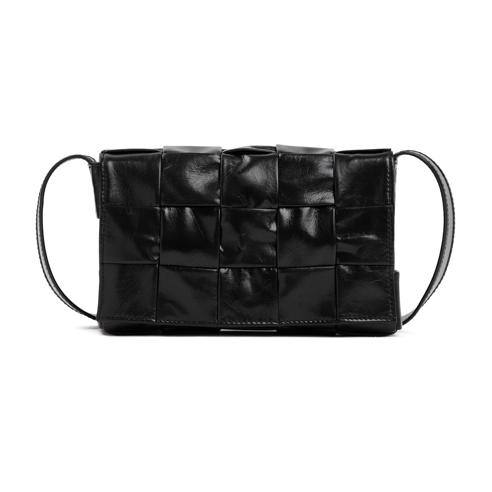 Black Leather Small Cassette Bag-1